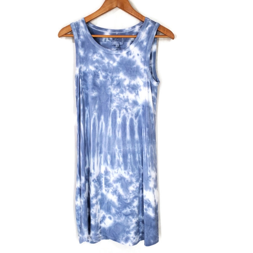 T&S by Thread & Supply Women's Hand Tie- Dyed Sleeveless Dress Purple Rain SZ M